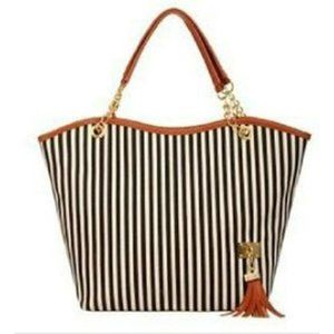 NEW Stripe Design Women Tote Single Shoulder Handbag